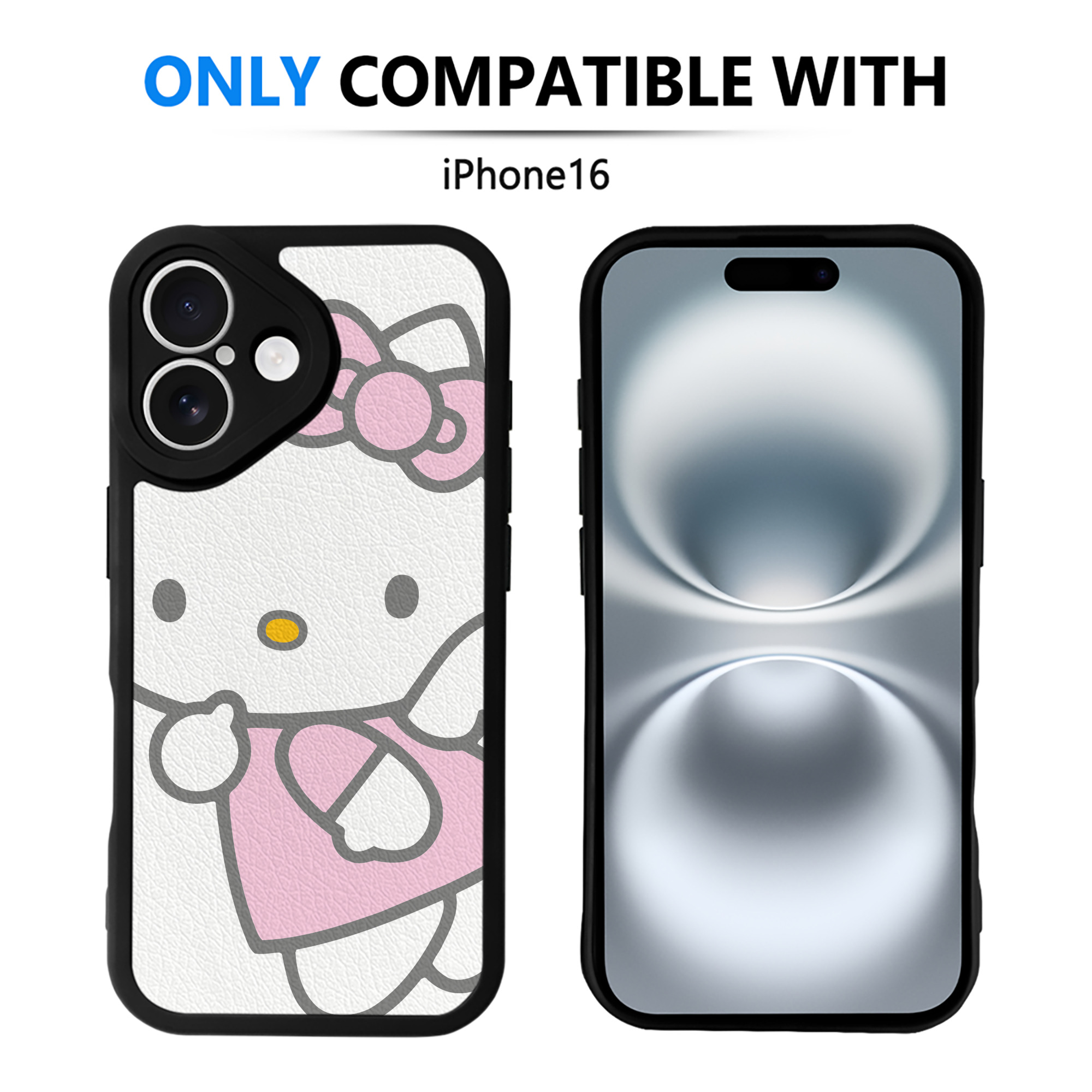 （画像用） Hello Kitty ハローキティ 【iPhone 16シリーズ対応】シリコンスマホケース（レザー調） 材質：シリコン